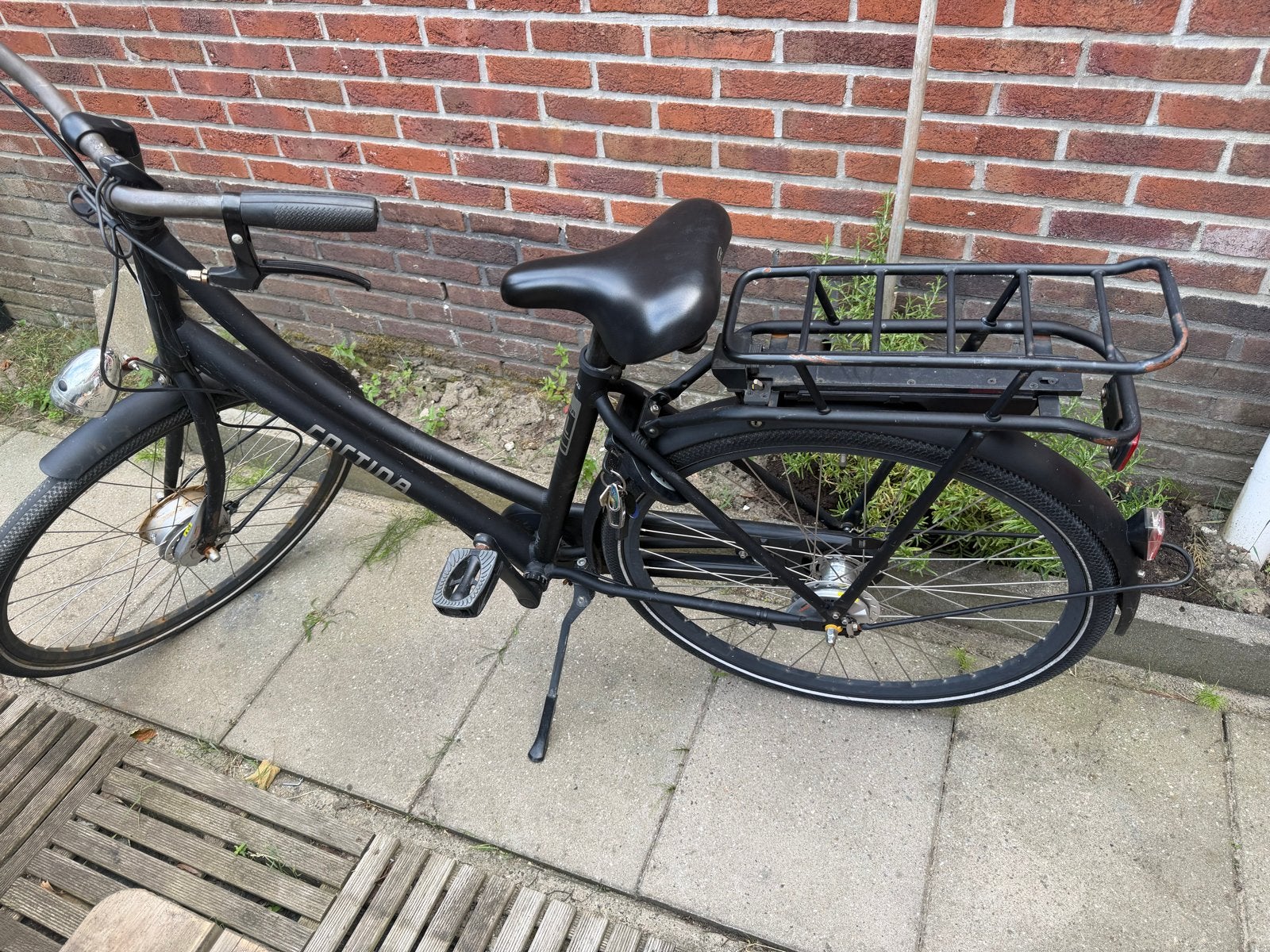 Cortina fiets met voordrager en terugtraprem, Fietsen en Brommers, Fietsen | Dames | Damesfietsen, Terugtraprem, Gebruikt, 50 tot 53 cm