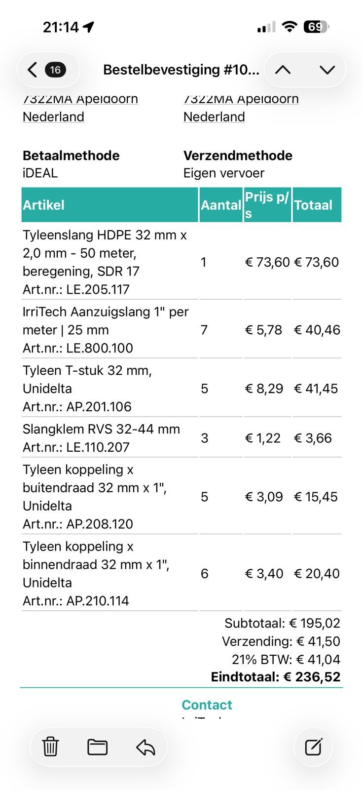 Nieuwe tyleenslang, Ophalen, Nieuw, Tuinslang