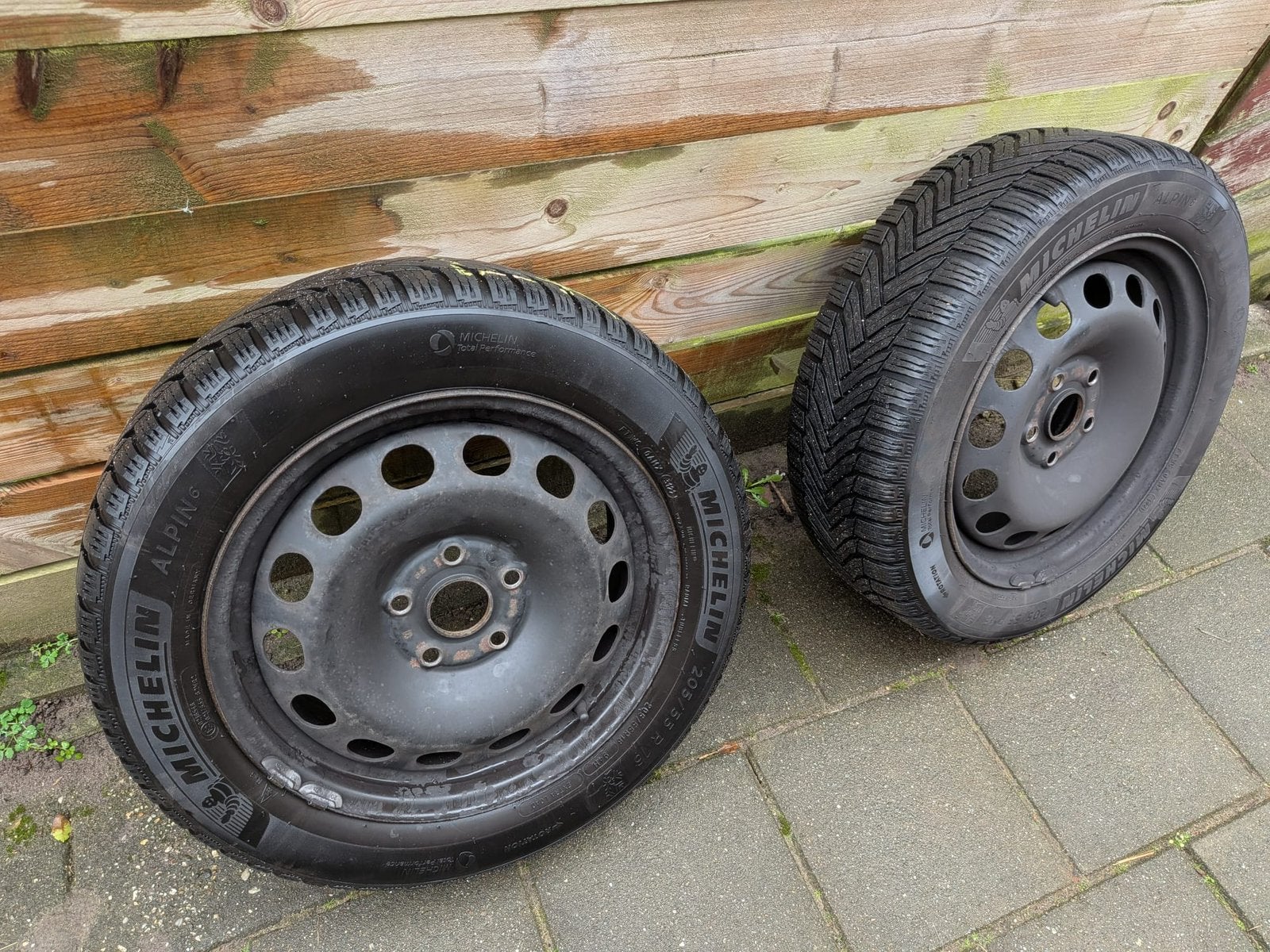 Michelin winterbanden op stalen velg, Auto-onderdelen, Ophalen, Gebruikt, 16 inch, Banden en Velgen