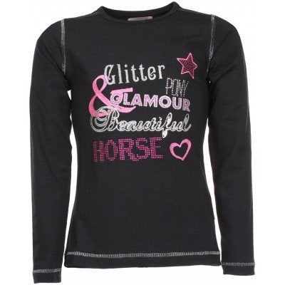 Zwarte Red Horse Fame shirts met lange mouwen mt 140 en 164, Dieren en Toebehoren, Sierdetails, Kinderen, Dressuur, Red Horse
