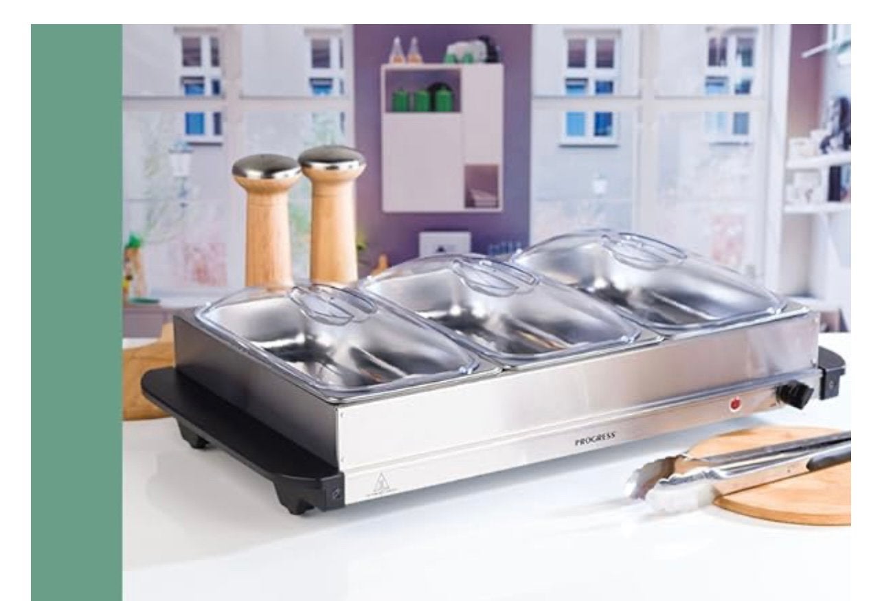 Au Bain Marie Warmhoudapparaat met 3 Schalen met deksels, Witgoed en Apparatuur, Onderdelen en Toebehoren, Zo goed als nieuw, Ophalen