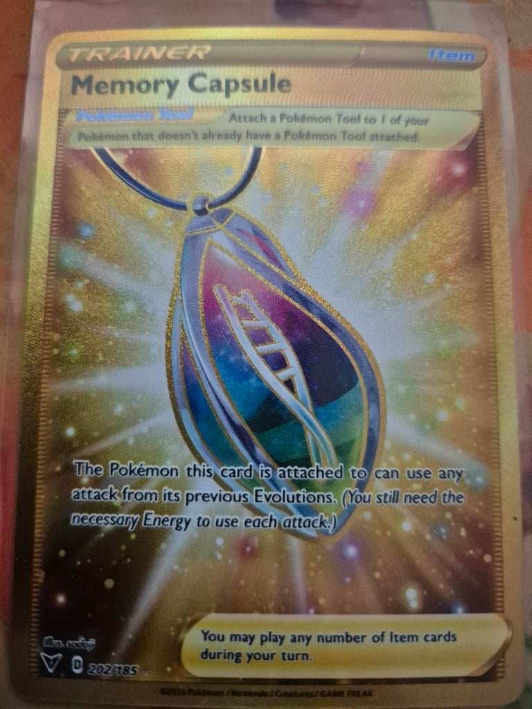 Pokémon TCG Memory Capsule Gouden Kaart (202/185), Ophalen of Verzenden, Zo goed als nieuw, Losse kaart, Foil