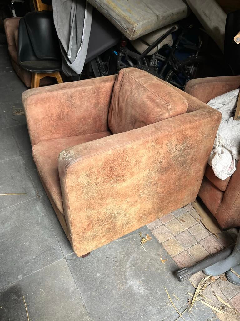 Gratis af te halen fauteuils 3x, Ophalen of Verzenden, Gebruikt, Stof, 75 tot 100 cm