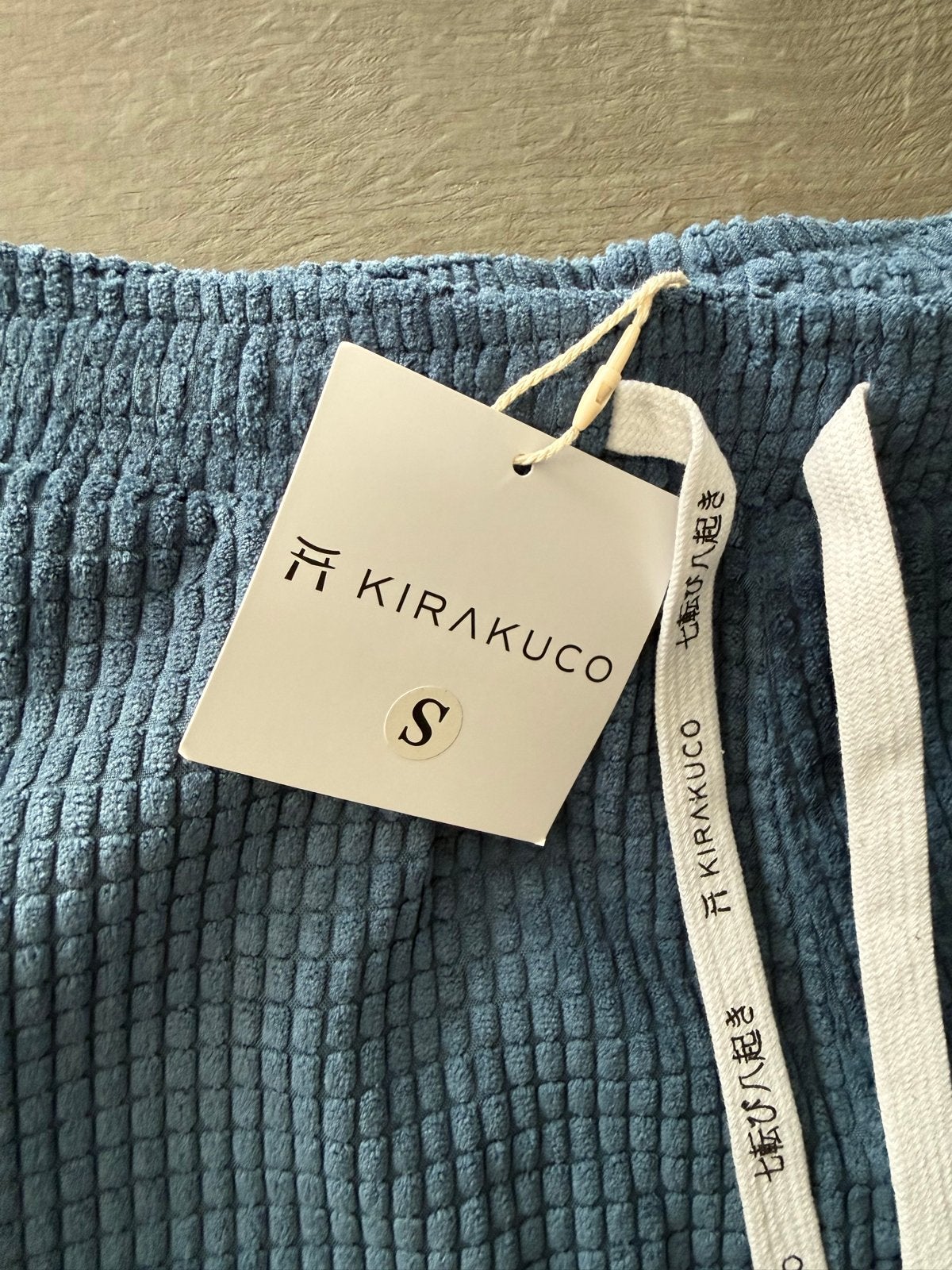 KIRAKUCO ribbroek - Maat S - Nieuw met label, Kleding | Dames, Broeken en Pantalons, Blauw, Nieuw, Ophalen of Verzenden, Maat 36 (S)