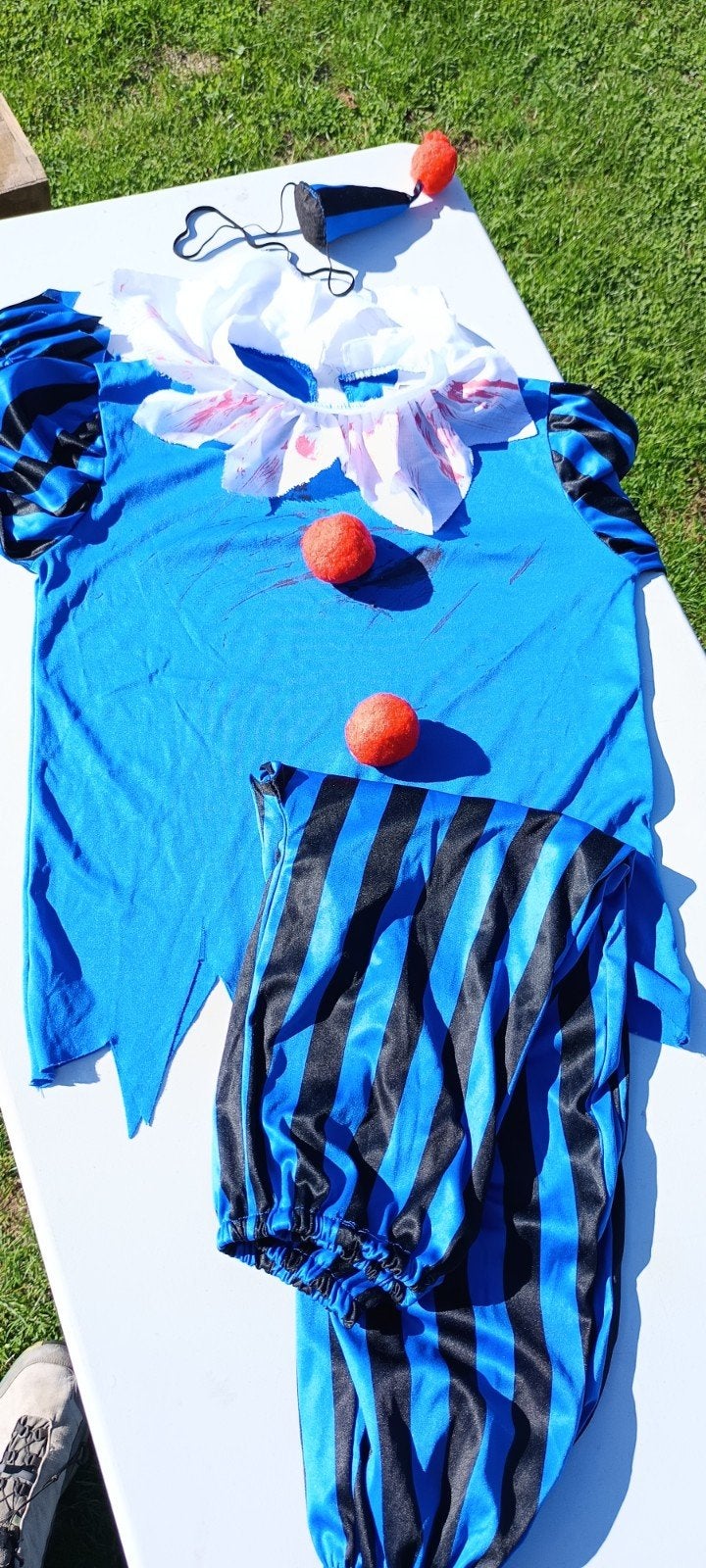 Griezelige clown outfit 170/176- Halloween kostuum, Ophalen of Verzenden, Gebruikt, 170 of groter, Jongen of Meisje