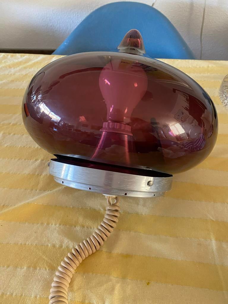 Dijkstra paarse glazen plafond/wand/hanglamp jaren '60, Ophalen of Verzenden