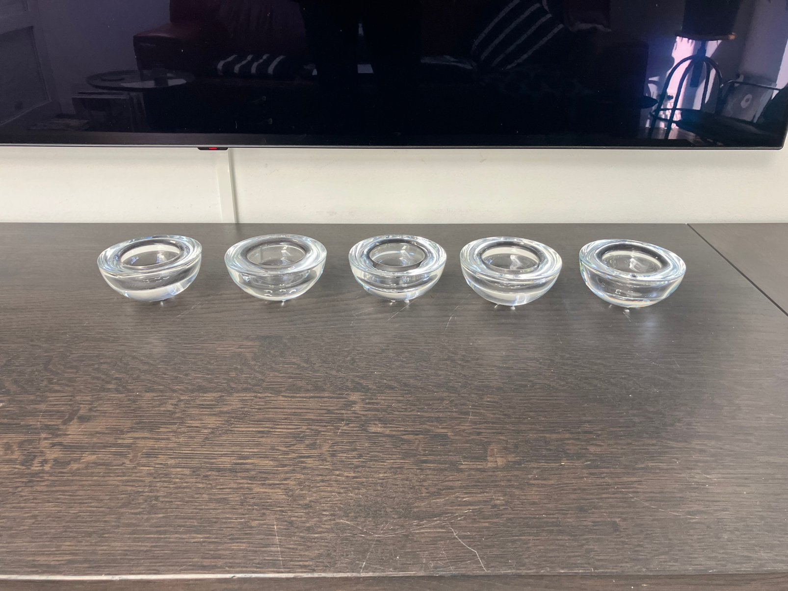 5 x Iittala Ballo waxinelichthouders, Gebruikt, Waxinelichthouder, Ophalen of Verzenden, Glas