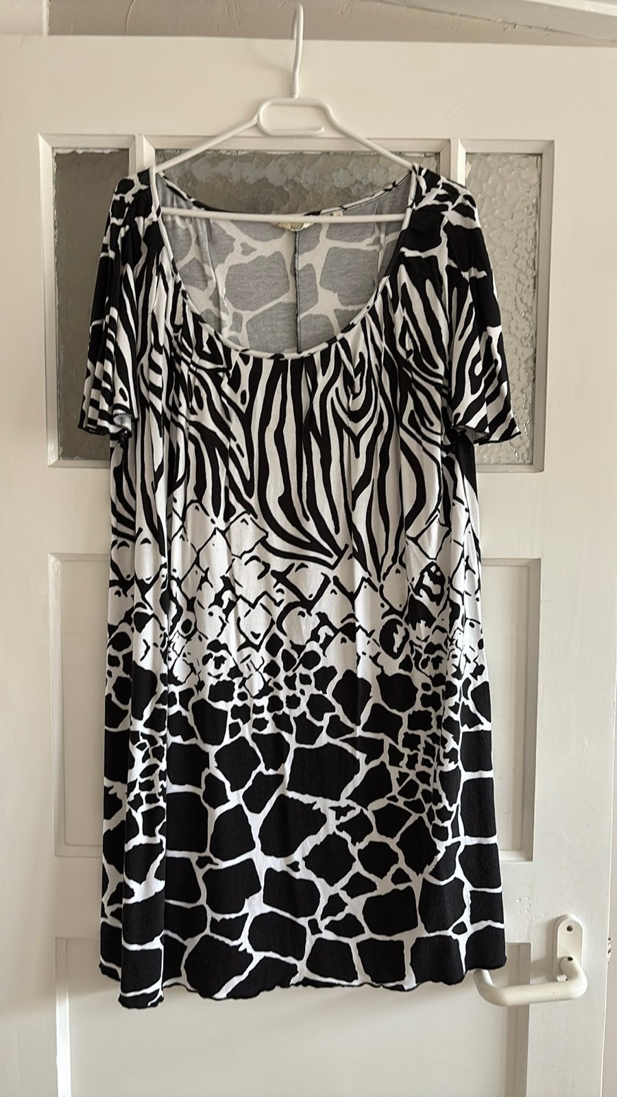 Miss Etam Tuniek/Jurk Maat 48 - Zwart/Wit Print Nieuwstaat, Kleding | Dames, Ophalen of Verzenden, Nieuw, Zwart