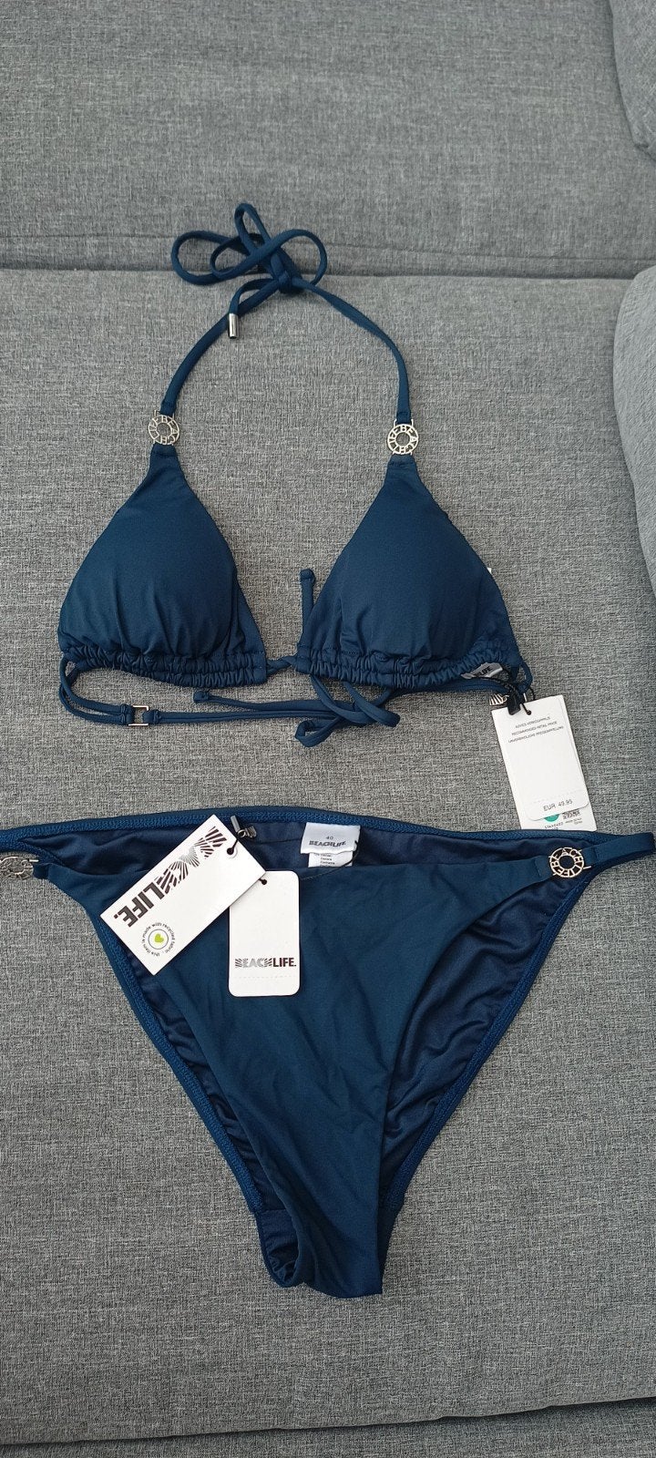 Beachlife Bikini Donkerblauw Top 36B Broekje 40, Ophalen, Beachlife, Blauw, Nieuw