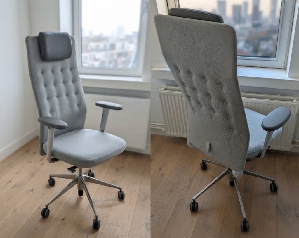 Vitra ACX Mesh 3D bureaustoel grijs onderstel Stone Grey, Ophalen, Gebruikt, Grijs, Bureaustoel
