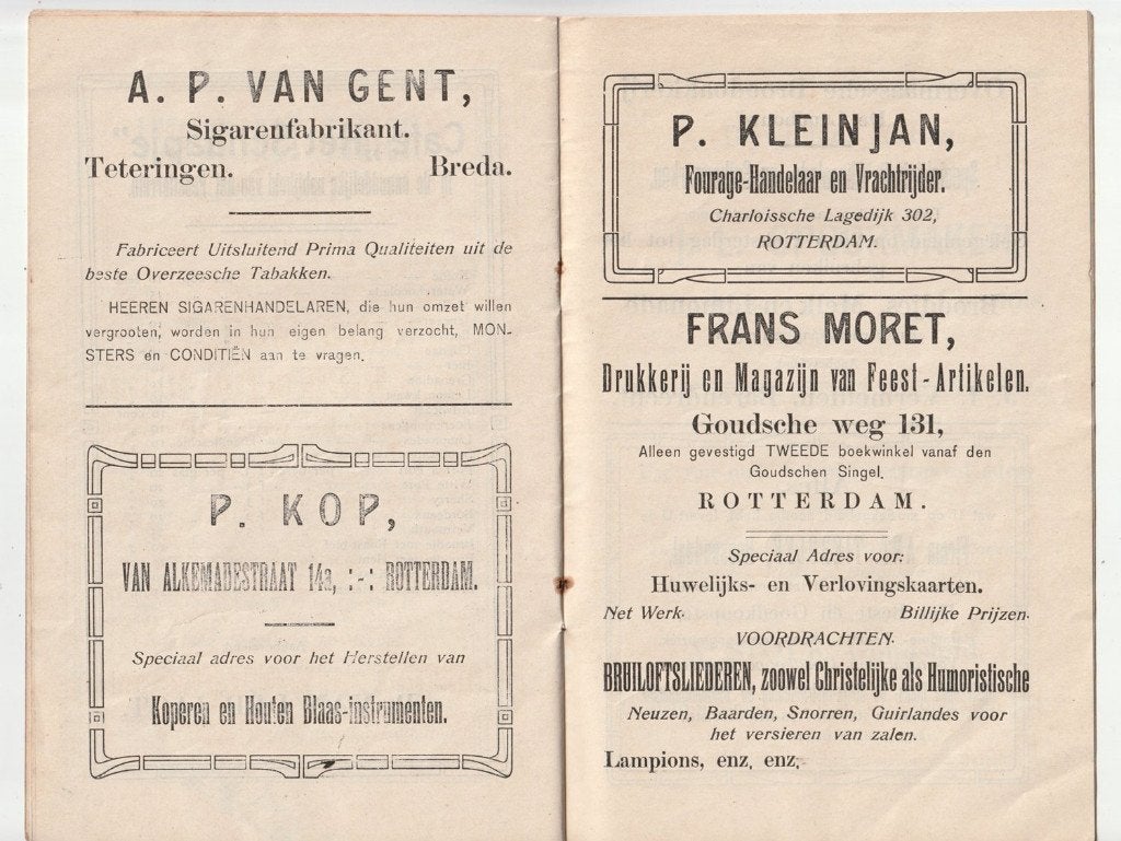 A.P. van Gent sigaren Teteringen Breda adv. gids Barendrecht, Gebruikt, Verzenden, Overige typen, X