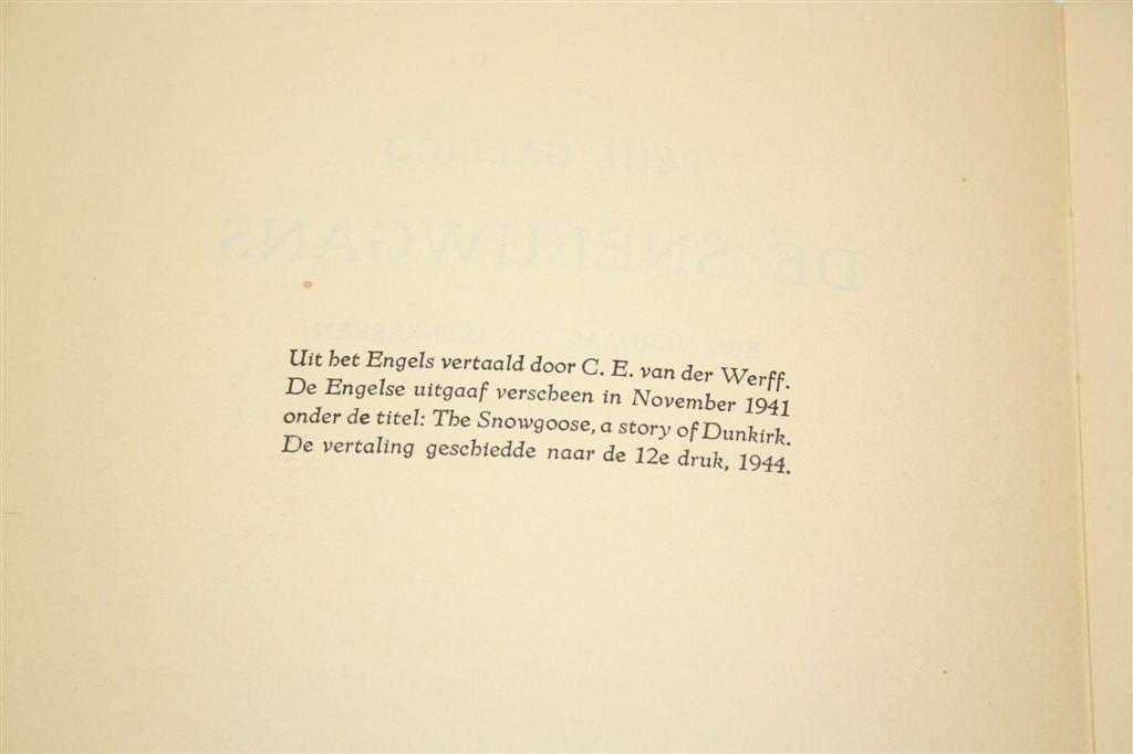De Sneeuwgans — Gallico Duinkerken Wereldbibliotheek 1950, Ophalen of Verzenden, Gelezen