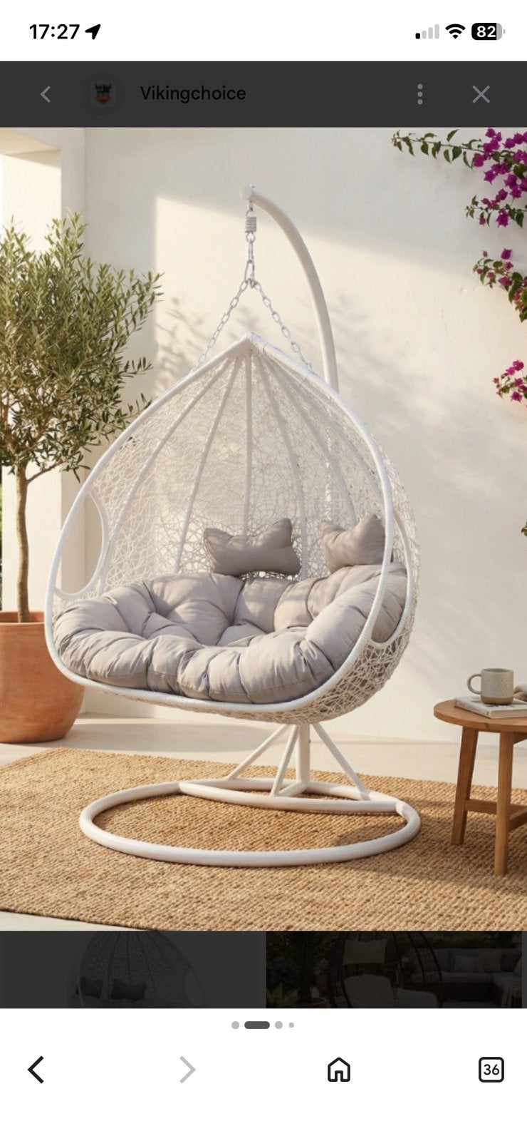 Xl hangstoel; nieuw, Tuin en Terras, Hangmatten, Ophalen, Zo goed als nieuw