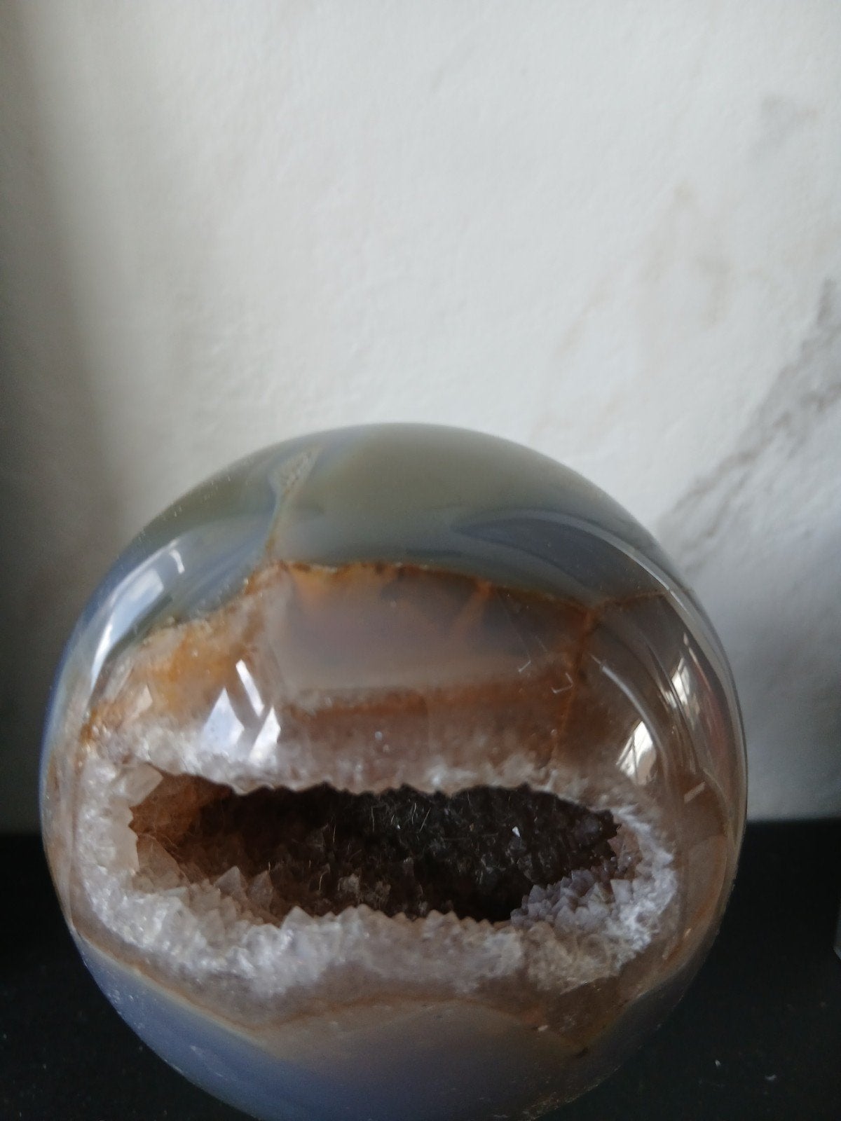 Prachtige Agaat Geode Bol - Uniek Decoratiestuk, Ophalen of Verzenden, Mineraal