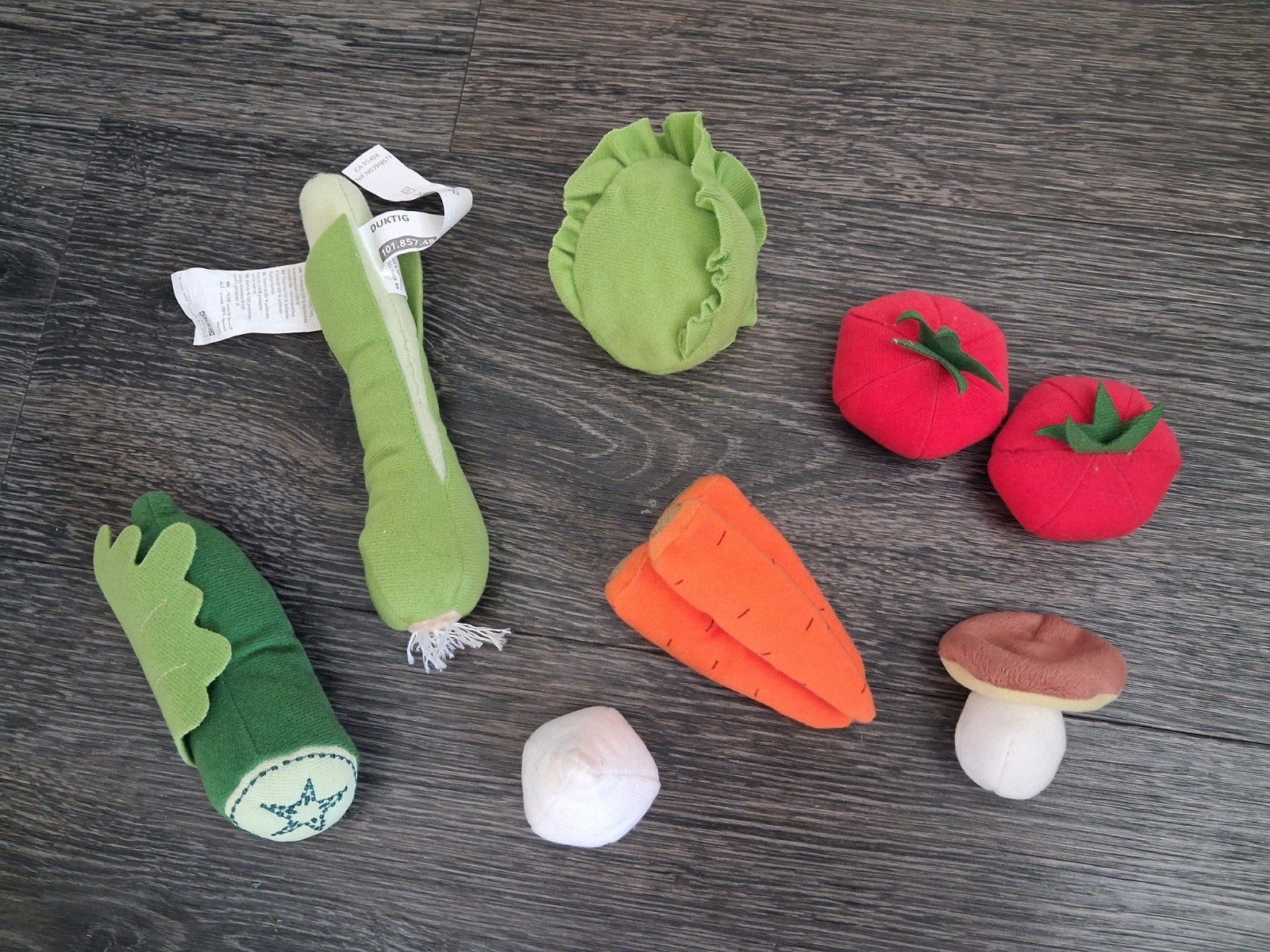 groenten en fruit van stof, Ophalen