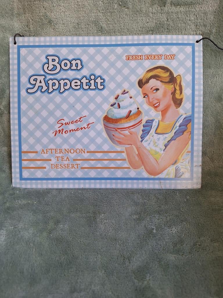 Reclame bord bon appetit, Reclamebord, Gebruikt, Onbekend, Ophalen of Verzenden