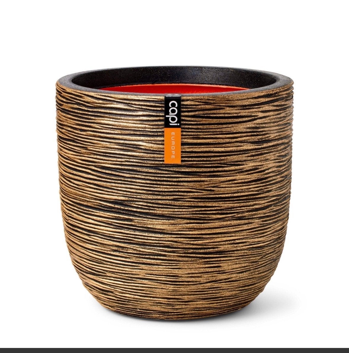 Capi Europe Bloempot Zwart Goud 54x52 cm Nieuw in Doos, Ophalen, Kunststof, 40 cm of meer, Rond