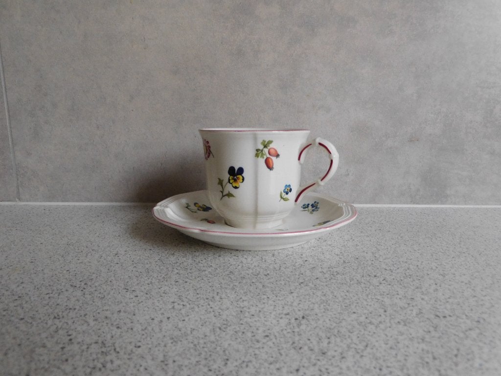 Koffie Kop en schotel Petite Fleur Villeroy & Boch, Villeroy & Boch, Ophalen of Verzenden, Zo goed als nieuw, Overige stijlen