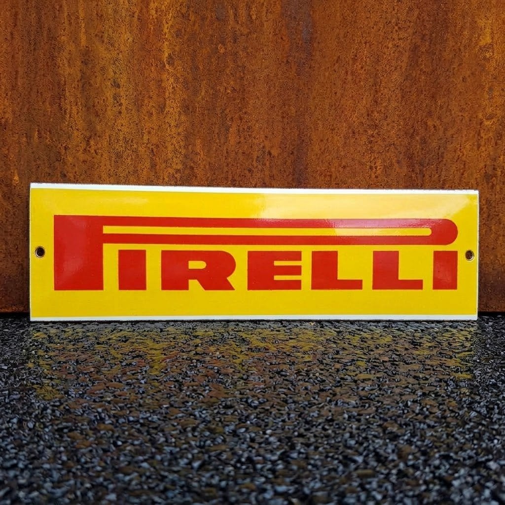 Emaille Reclamebord PIRELLI Garage Dealer F1 Ferrari Mancave, Verzenden, Zo goed als nieuw, Reclamebord