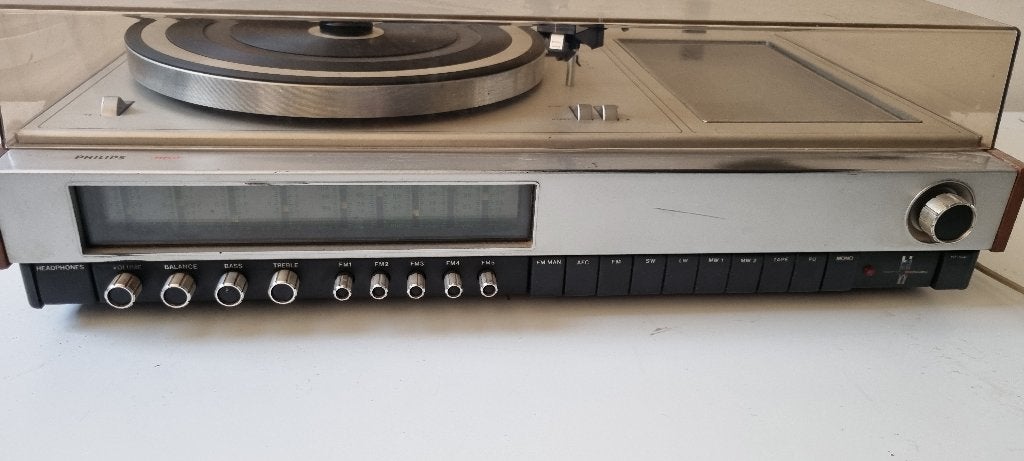 Tunerversterkerplatenspeler 802 Philips en Wharfdale boxen, Ophalen, Gebruikt, Tuner of Radio, Philips
