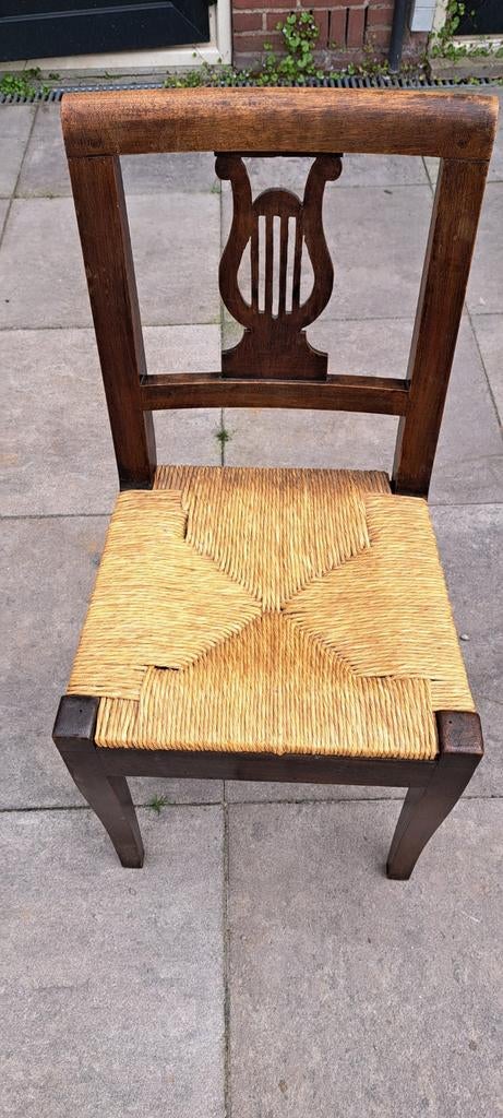 4 mooie stoelen met rieten zitting en harprug, Ophalen