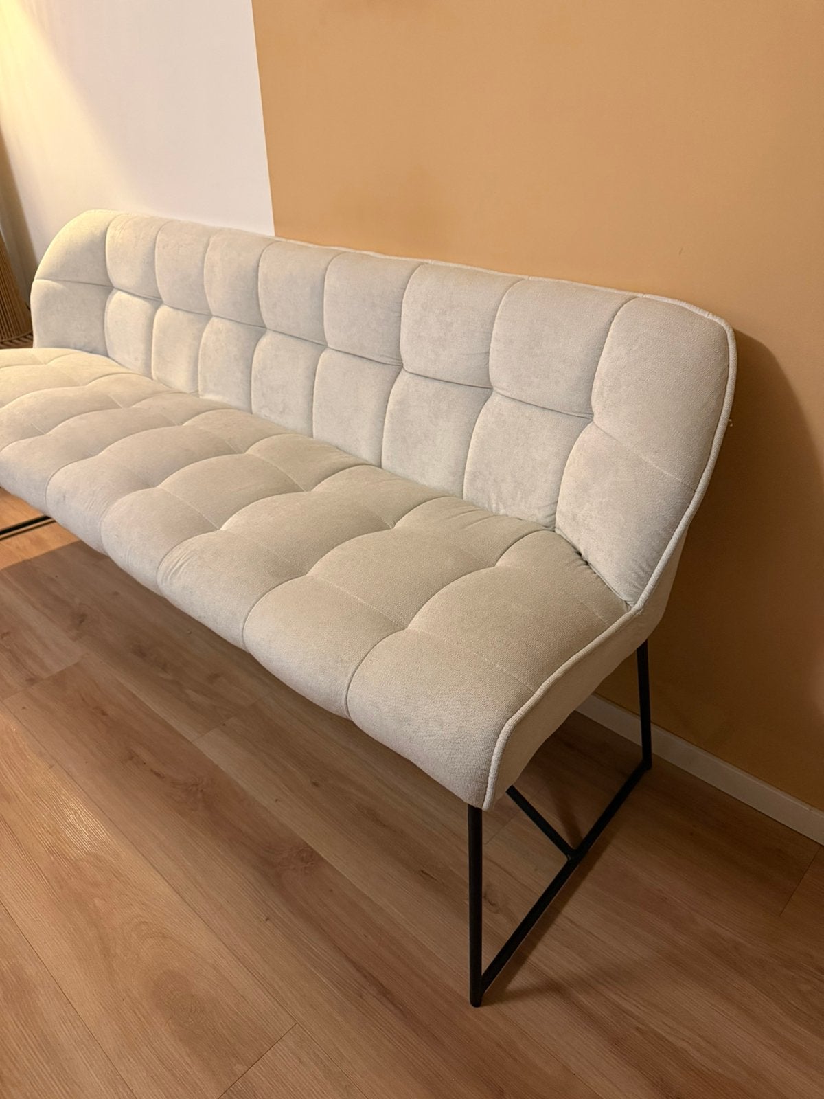 Eetkamerbank Jelle off white, Ophalen, 150 tot 200 cm, Driepersoons, 75 tot 100 cm