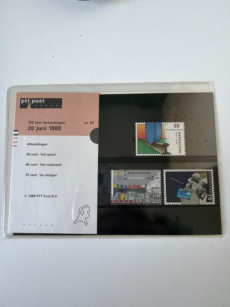 PTT Post Postzegelvel 150 jaar spoorwegen 1989, Ophalen of Verzenden, Na 1940, Postfris