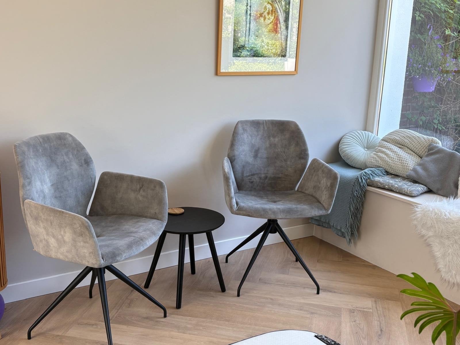 Mobitec Eetkamerstoelen Mint Groen/Blauw, Huis en Inrichting, Ophalen, Gebruikt, Twee, Overige kleuren
