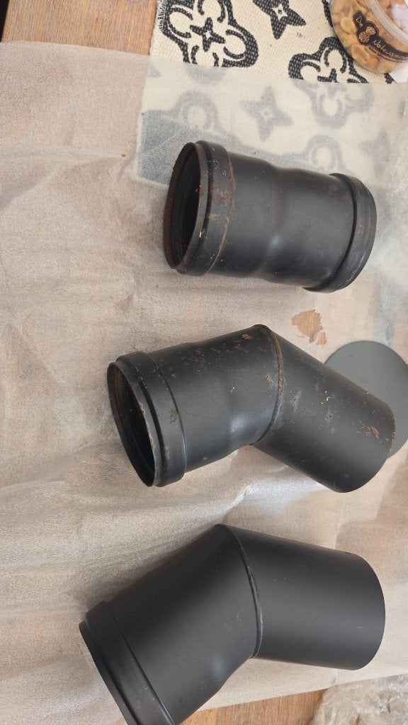 Pellet kachel hulpstukken 80 mm, Ophalen, Zo goed als nieuw, Hout, Pelletkachel