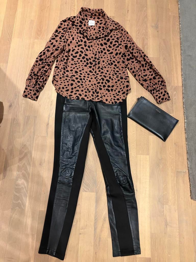 OU. Boutique Stories Blouse met Luipaardprint, maat S, Ophalen of Verzenden, Zo goed als nieuw, Maat 36 (S), Bruin