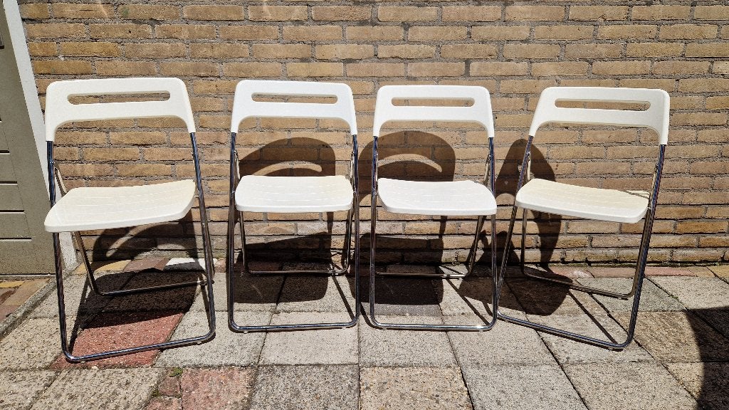 Klapstoelen Ikea Nisse, Ophalen, Gebruikt, Wit, Vier