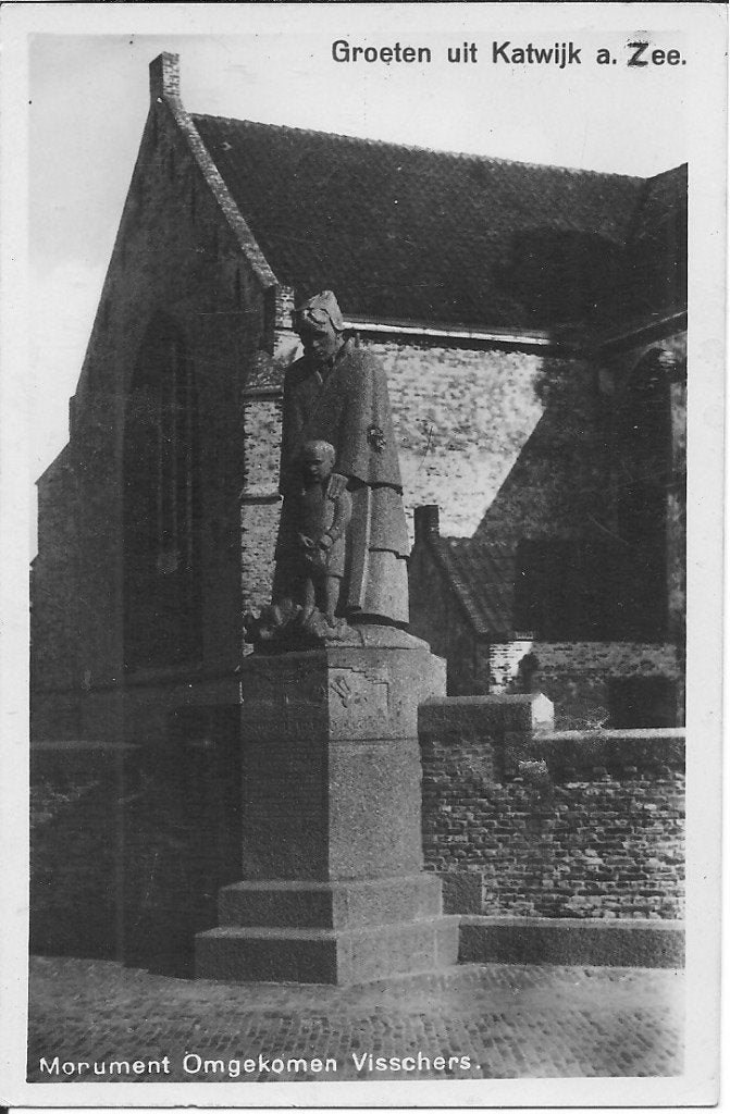 Katwijk aan Zee  Monument omgekomen Visschers., Ophalen of Verzenden, 1940 tot 1960, Ongelopen, Zuid-Holland