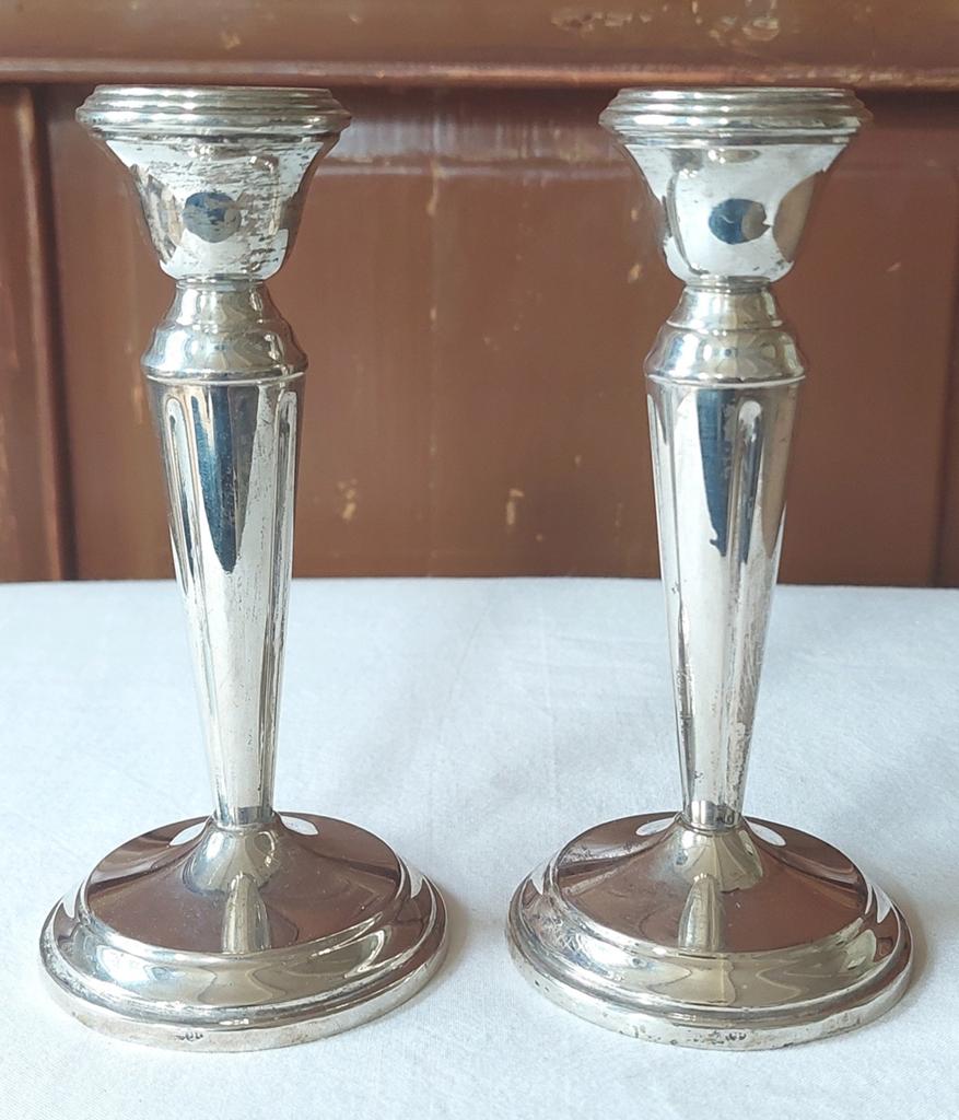 Zilveren kandelaar set meesterteken kandelaars H 13,5 cm, Ophalen of Verzenden, Zilver