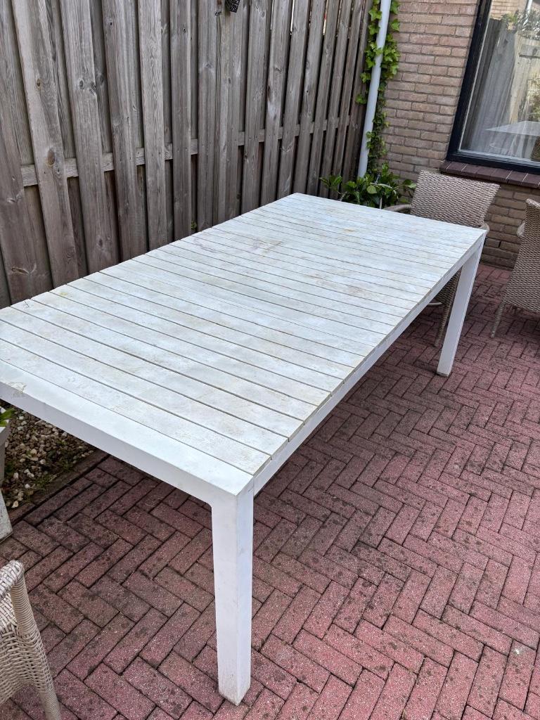 GRATIS tuintafel, Ophalen, Gebruikt, Rechthoekig, Aluminium