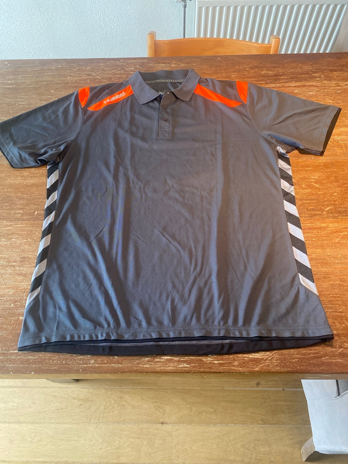 Hummel Polo Shirt Grijs Oranje XXXL, Ophalen of Verzenden, Zo goed als nieuw, Overige maten, Grijs