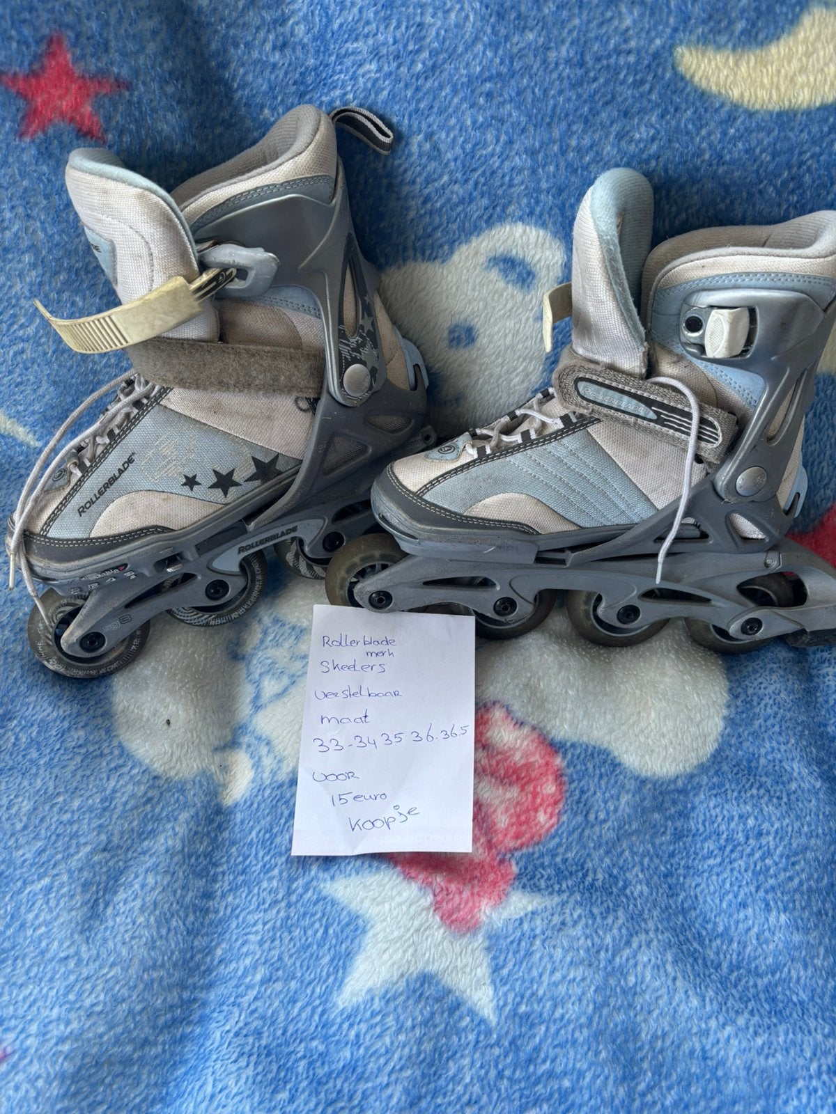 Kinder skeelers  merk rollerblade verstelbaar 33tm 36.5  10e, Ophalen of Verzenden, Verstelbaar, Zo goed als nieuw, Kinderen