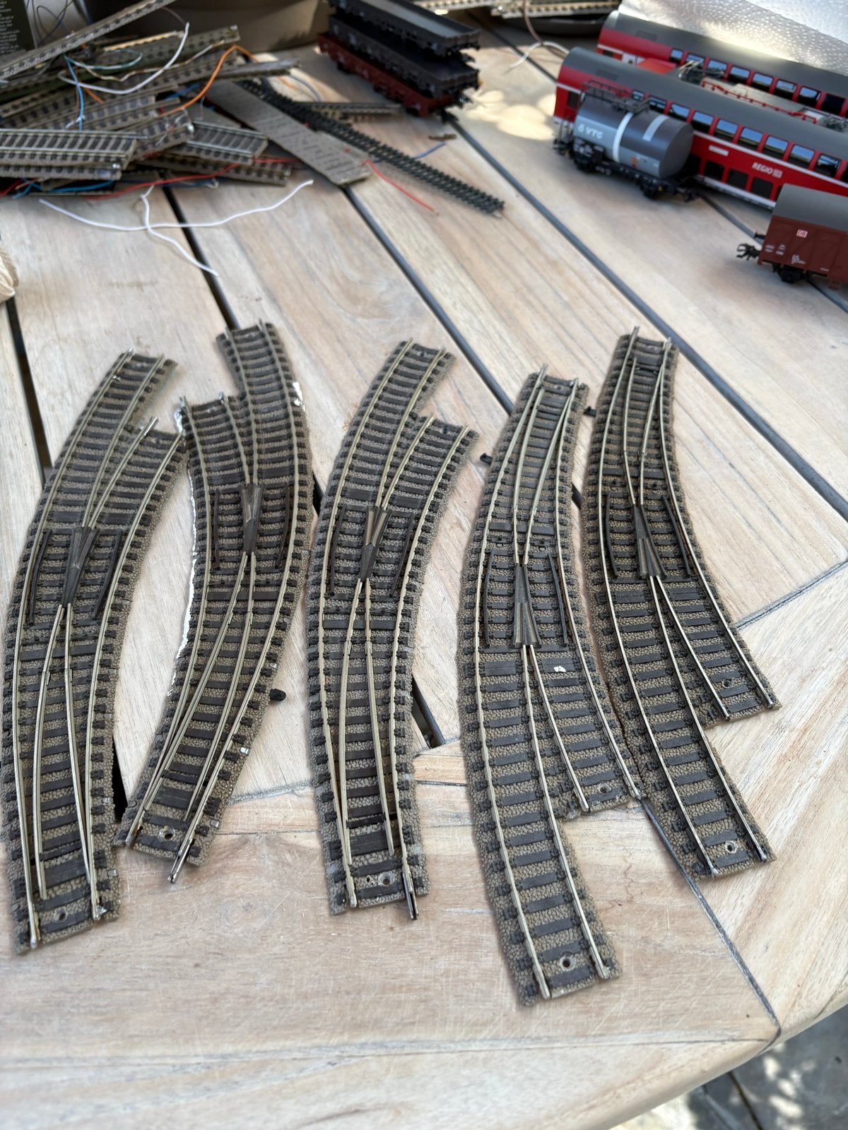 Fleischman wissel 5 stuks, Overige merken, Gebruikt, Gelijkstroom, Rails