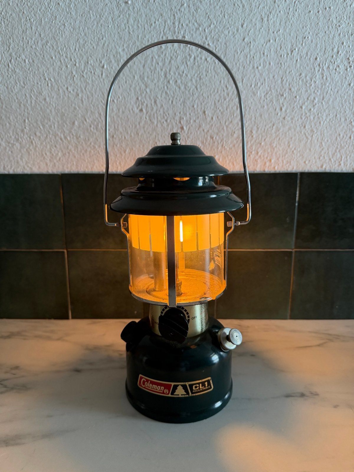 Coleman CL1 Benzinelamp Lantaarn - Vintage Kampeerlamp, Ophalen of Verzenden, Gebruikt, Batterij