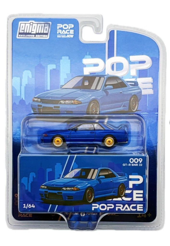 Nissan Skyline GT-R BNR 32 van Pop Race 1/64, Ophalen of Verzenden, Nieuw, Auto