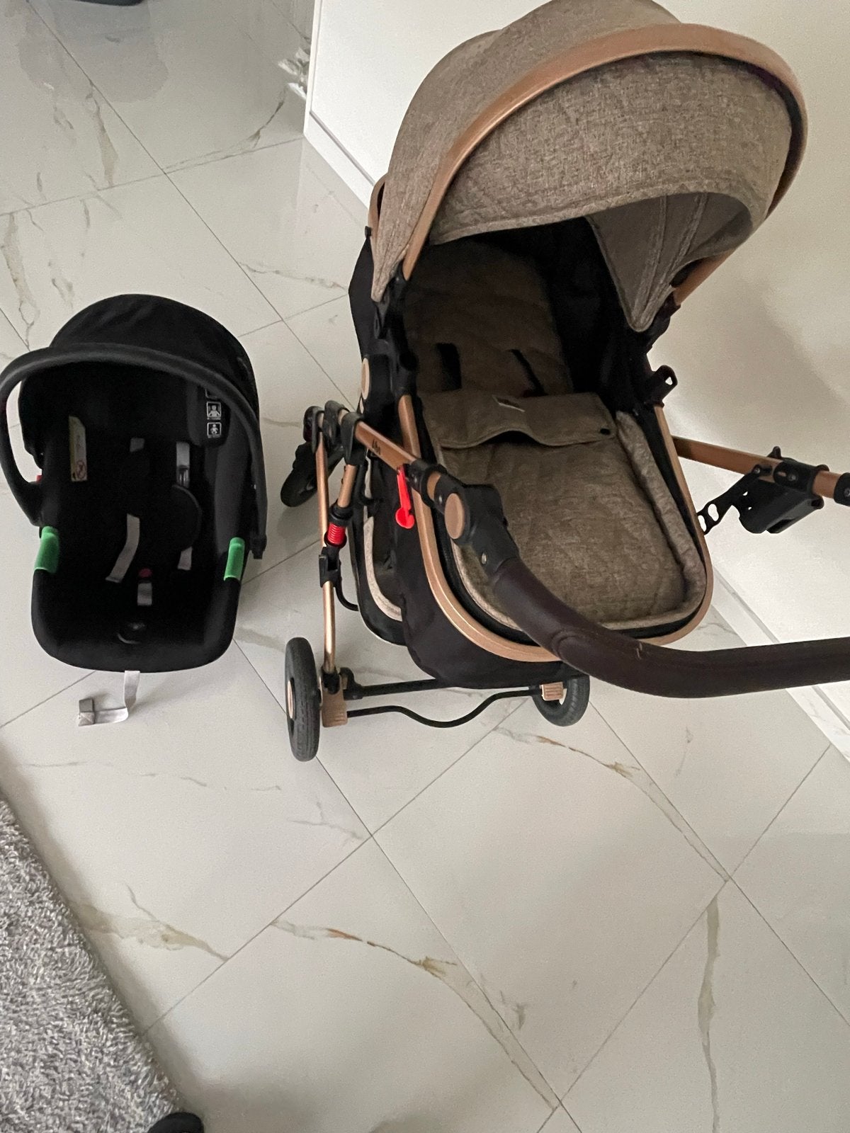 Kinderwagen set Alba 3-in-1 met autostoeltje en reiswieg, Overige merken, Gebruikt, Ophalen of Verzenden, Combiwagen