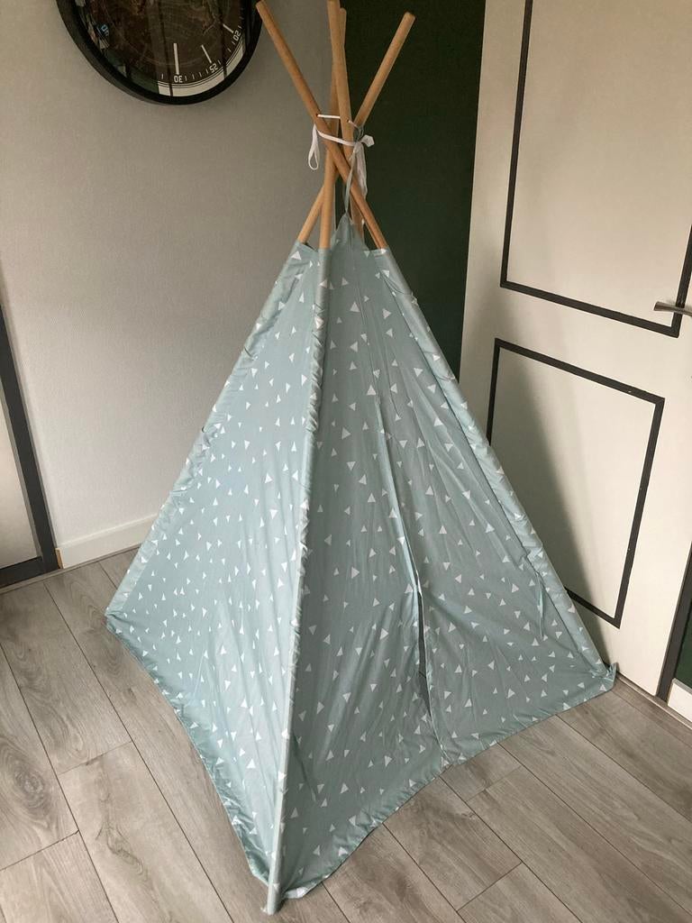Leuke mintgroene tipi tent voor kinderen, Ophalen, Zo goed als nieuw
