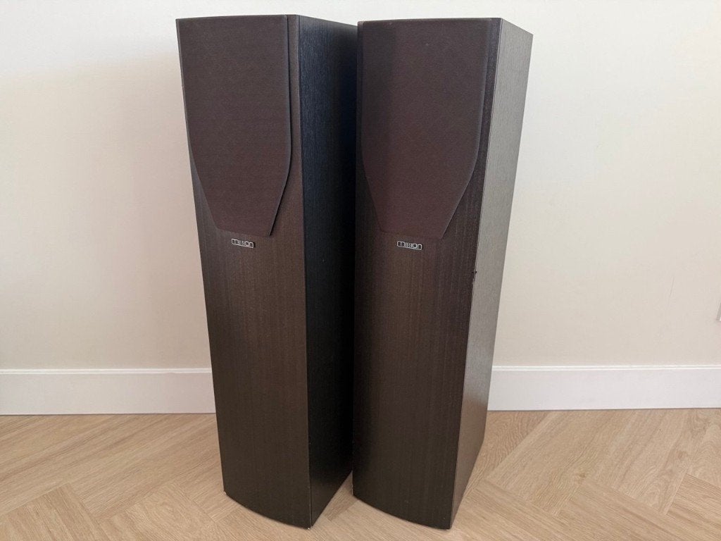 Mission M73 vloerstaande speakers – zwaar gebouwd, biwire, Ophalen, Vloerstaande luidspreker, Gebruikt, 60 tot 120 watt