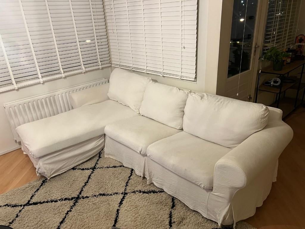 IKEA EKTORP 3-zitsbank met chaise longue., Ophalen, 250 tot 300 cm, Gebruikt, Driepersoons