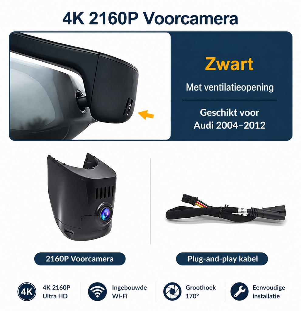 4K Auto DVR Dash Cam voor Audi 2004-2012, Ophalen of Verzenden, Aycar, Aycar, Aycar
