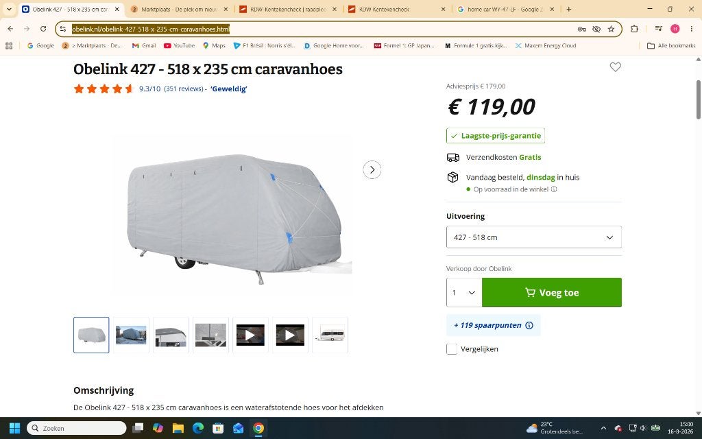 caravanhoes, Caravans en Kamperen, Caravan accessoires, Ophalen of Verzenden, Gebruikt
