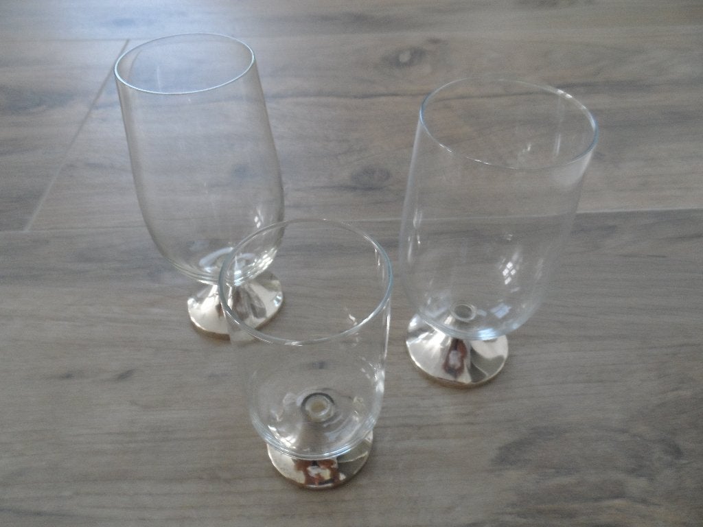 Glazen met zilveren voet., Ophalen of Verzenden, Zilver