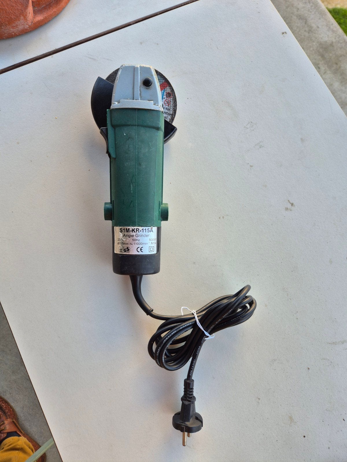 Haakse slijper S1M-KR-115A - 500W, Ophalen of Verzenden, Gebruikt, Minder dan 700 watt, Haakse handslijpmachine