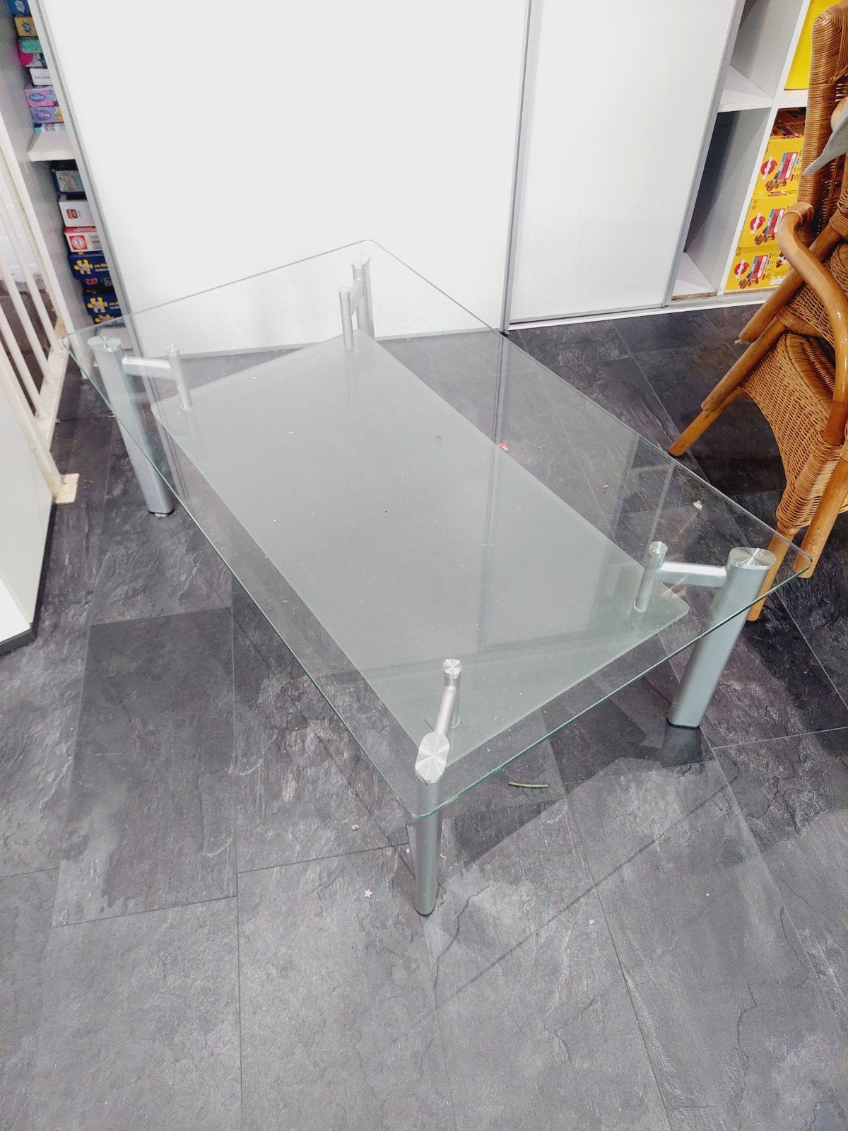 Glazen salontafel van Knibbeler, 120x70x44 cm, Ophalen of Verzenden, Rechthoekig, 100 tot 150 cm, 50 tot 100 cm