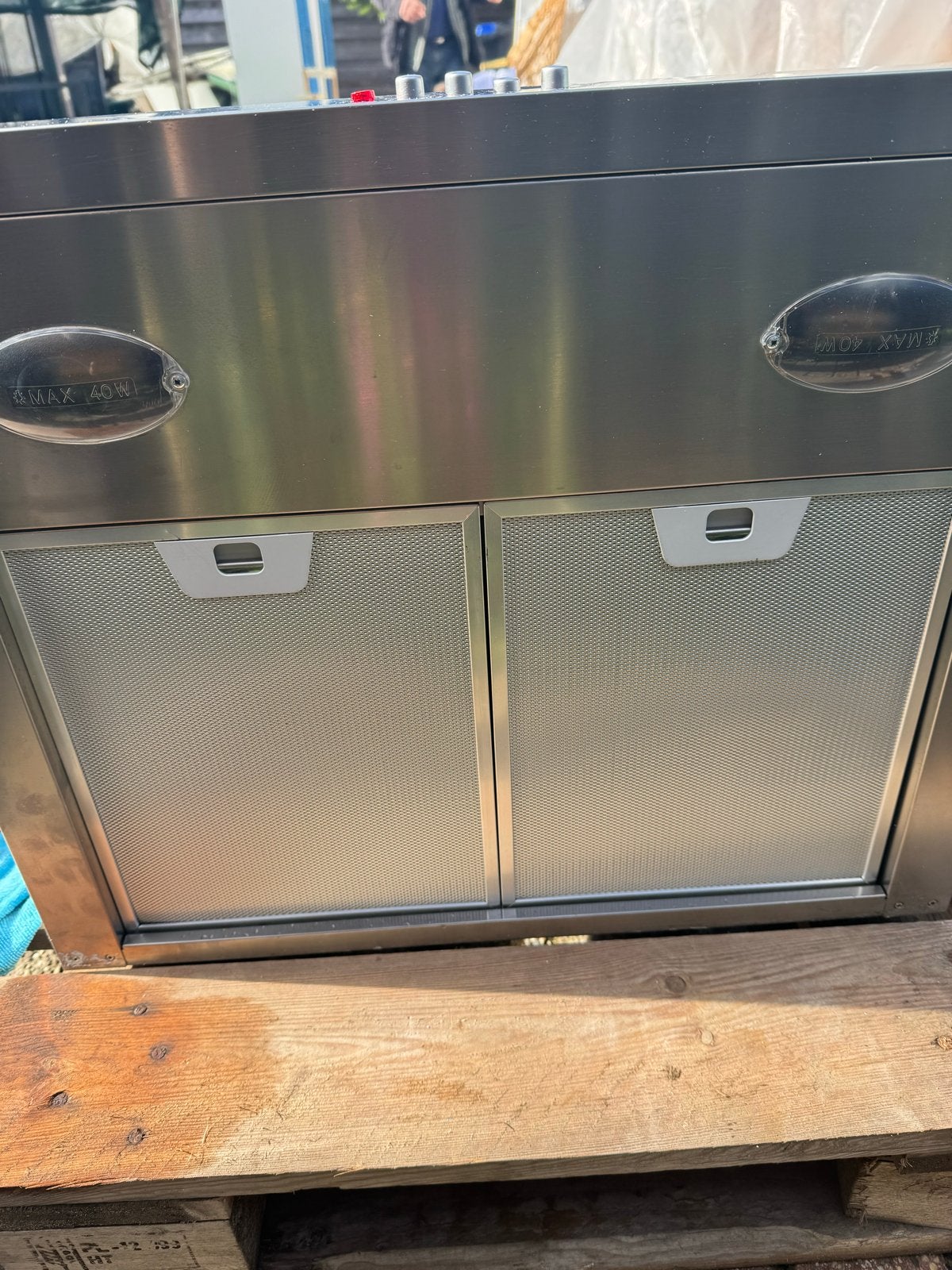 Smeg afzuigkap - RVS design, Ophalen, Zo goed als nieuw, Vrijstaand, Motor