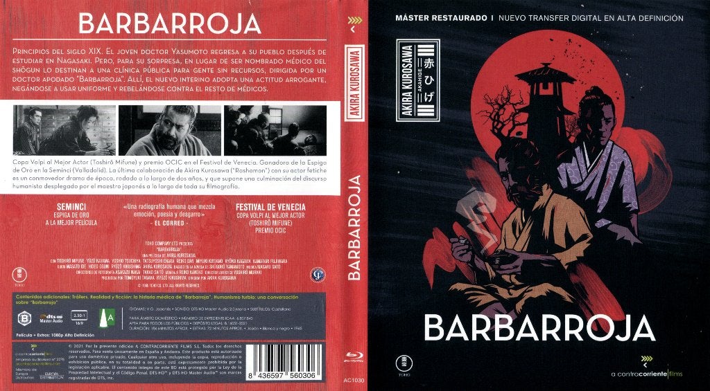 Red Beard (Barbarroja) Blu-ray geen NL/EN ondertitels, Film, Spaans, Ophalen of Verzenden, Zo goed als nieuw